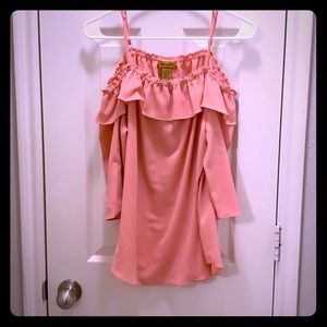 Coral off the shoulder blouse